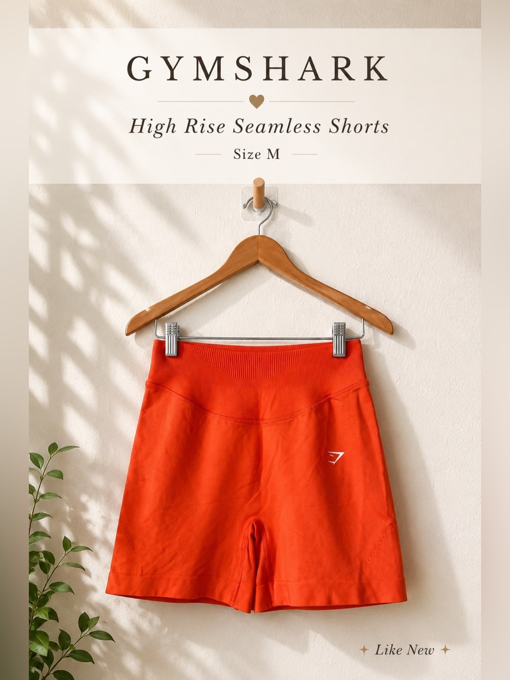 Gymshark High Rise Seamless Training Shorts Orange Size M